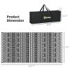 Reversible Outdoor Rug, Waterproof Plastic Straw, with Carry Bag, 9' x 18', Black & White