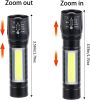10 Pack LED Rechargeable Mini Flashlights with Zoomable Beam