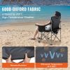 Folding Heavy Duty Padded Camping Chairs with Side Pockets, Quad Lumbar Support