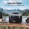 300W Power Station + 60W Solar Panel 230.4Wh LiFePO4 (Peak 600W) Solar generator AC Outlets