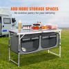 Folding Camping Kitchen Table with Carrying Bag, Adjustable Height