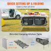 Folding Camping Kitchen Table with Carrying Bag, Adjustable Height