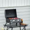 2 Burner Portable Tabletop Gas Grill with Foldable Legs, Lid Thermometer