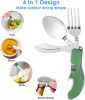 5 Pack / 4-in-1 Camping Utensils - Fork, Spoon, Knife, and Bottle Opener