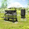 Double Decker Folding Wagon Cart, 450LBS & 350L Capacity