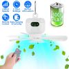 2 In 1 Portable Camping Fan with LED Lantern - 8000mAh Battery Powered with Carabiner, Digital Display, 4 Speeds, 4 Timer Settings