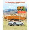 270 Degree Car Side Awning, 133 sq.ft Driver Side Vehicle Awning, Waterproof UV50+ with Carry Bag