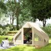 Inflatable 4-Season Camping Tent with Hand Pump, Waterproof and Windproof with Mesh Windows and Doors