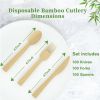 300 Count Compostable Bamboo Cutlery Set, 100ea. Knives, Forks and Spoons