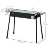 Portable Charcoal Grill with Side Seasoning Baskets, Hooks