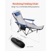 Folding Lounger Chair with Footrest & Plush Cushion, Supports 220 lbs