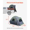 Pickup Truck Tent, Fit 5.5-6.0 ft Waterproof PU2000mm, 2-3 Person, with Double Layer Design Windows