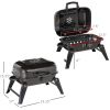 14" Tabletop Charcoal Grill with Heat Preservation Net, Venting System, Foldable Legs