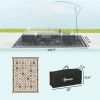 Reversible Outdoor Rug, Waterproof Plastic Straw with  Carry Bag, 9' x 12', Black & Beige