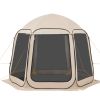 6-8 Person Pop Up Screen House Tent, 10 x 9.2 ft, with Extended Awning, with Carry Bag