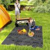 Reversible Outdoor Rug, Waterproof Plastic Straw with Carry Bag, 6' x 9', Black & Gray