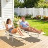 Set of 2 Tanning Chairs with Face Hole, 5-Level Adjustable, with Pillow