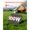 100W Foldable Solar Panel with Frame, 16BB N-Type Portable Monocrystalline Solar Panel Charger 24% Efficiency