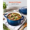 Enameled 6 QT Cast Iron Dutch Oven with Lid and Dual Handles