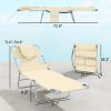 Set of 2 Tanning Chairs with Face Hole, 5-Level Adjustable, with Pillow