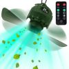 Portable Camping Fan 5200mAh USB Battery Powered Hanging LED Tent Lantern & Fan 3 Fan Speed 3 Light Brightness and Timer