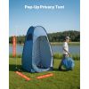 Pop up Shower Tent with Ground Stakes, Ropes, and Carry Bag, 190T Polyester with Silver Coating