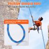 10.2mm Dynamic Climbing Rope, 40M(131ft) Outdoor Rock Climbing Rope 25KN Breaking Tension, Stretchable Fiber Rope with Steel Snap Hooks for Escape