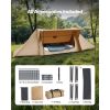 Hot Tent with Stove Jack & 2 Tarp Poles, Waterproof