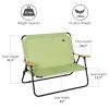 Folding Double Camping Chair w/ Cup Holder, Loveseat with Wood Armrest