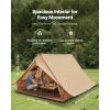 2-Person Hot Tent with Stove Jack & Poles, Waterproof with Fireproof Ground Mat