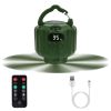 Portable Camping Fan 5200mAh USB Battery Powered Hanging LED Tent Lantern & Fan 3 Fan Speed 3 Light Brightness and Timer