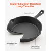4-Piece Cast Iron Frying Pan Set (6, 8, 10, 12 in), with Heat-Resistant Silicone Handle