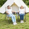 Folding High Back Padded Heated Camping Chair, 3 Heat Settings, Supports 260lbs, with Armrest & Cupholder