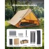 2-Person Hot Tent with Stove Jack & Poles, Waterproof with Fireproof Ground Mat