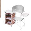 2-Tier Folding Camping Kitchen Table with Zippered Bag