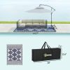 Reversible Outdoor Rug, Waterproof Plastic Straw with Carry Bag, 9' x 12', Blue & White