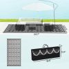 Reversible Outdoor Rug, Waterproof Plastic Straw with Carry Bag, 9' x 18', Black & Gray