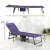 Folding Chaise Lounge Chair with 5-Level Adjustable Back, Side Table, Pillow, Pocket