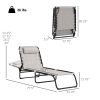 2 Pack Folding Chaise Lounge Chairs with 4-Position Reclining Back, Pillow, Breathable Mesh & Bungee Seat