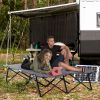 2 Person Folding Camping Cot for Adults, 50" Extra Wide Outdoor Portable Sleeping Cot with Carry Bag