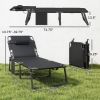 Set of 2 - Folding Chaise Lounge Chair, with 5-Position Backrest, Cushions, Side Pocket