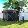 11 x 11ft Pop Up Gazebo Screen Tent with Removable Roof Cover, Roll-up Wind Panels