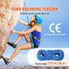 10.2mm Dynamic Climbing Rope, 40M(131ft) Outdoor Rock Climbing Rope 25KN Breaking Tension, Stretchable Fiber Rope with Steel Snap Hooks for Escape