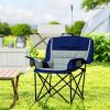 Padded Folding Camping Chair with Side Pockets, Cup Holders, Carry Bag
