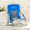 Set of 2 Folding Beach Chairs with Mesh Back, Carry Bag, Cup Holder