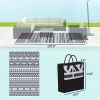 Reversible Outdoor Rug, Waterproof Plastic Straw w/Carry Bag, 6' x 9', Blue & White