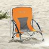 2 Pack - Folding Beach Chairs with Mesh Back, Carry Bag, Cup Holder