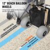 Cart Dolly with 12" Wheels for Sandy Ground, 29.9" x 15.4" Cargo Deck