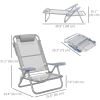 Set of 2 - Camping Chairs with Adjustable Backrest and Headrest
