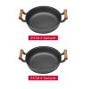 WANGYUANJI 11.8" Cast Iron Griddle with Wooden Handle